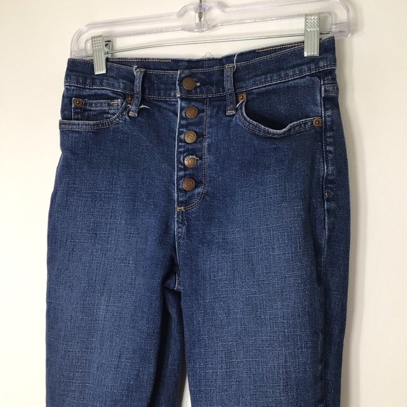 Gap jeans women 27 blue button fly bootcut flare - Picture 2 of 10
